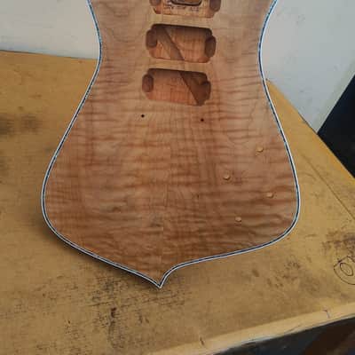 Christopher Scott Iceman figured flame maple solid top , Mahogany , unfinished guitar unfinished body , unfinished guitar DIY image 11