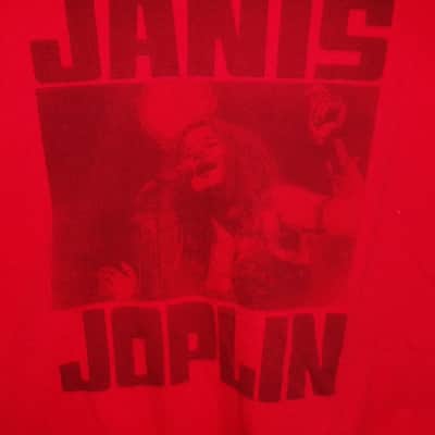 janis joplin s-m vintage women v neck tee - texas rock blues pearl woodstock r&b image 2
