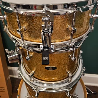 RBH Monarch Series Custom Vintage 2000's Mahogany Drum Kit- Gold Sparkle image 2