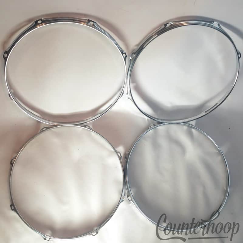 *Pearl 4x 14" Snare Drum Resonant Rims/Hoops Triple Flange 8Lug-Hole Lot Vintage image 1