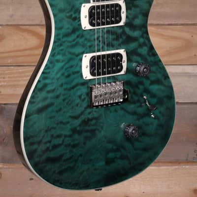 PRS SE Custom 24 Quilt Package Electric Guitar Teal Black w/ Gigbag image 2