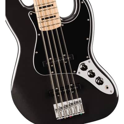 Fender Squier Affinity Series Active Jazz Bass V 5-String Guitar, Black Metallic image 3