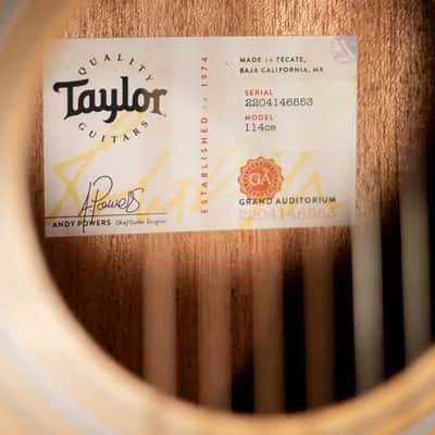 Taylor 114ce Grand Auditorium Acoustic-Electric Guitar with Structured Gig Bag image 14