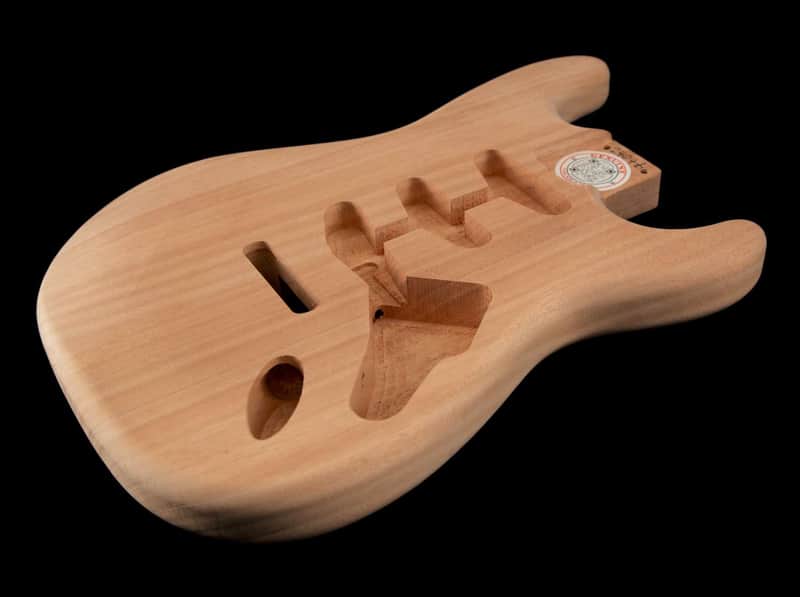 Tone Ninja Strat Body, Mahogany, Two Piece SSS Unfinished image 1