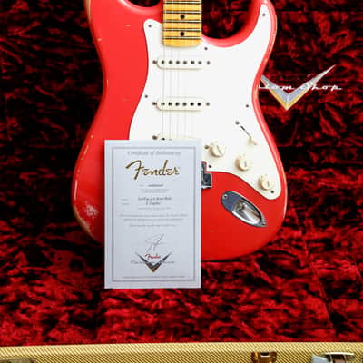 Fender Custom Shop LTD Fat 50's Stratocaster Relic Fiesta Red Electric Guitar 2018 Pre-Owned image 19