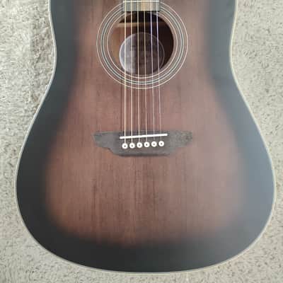Luna Art Vintage Style Dreadnought Full Size Acoustic Solid Top Guitar - B Stock image 3