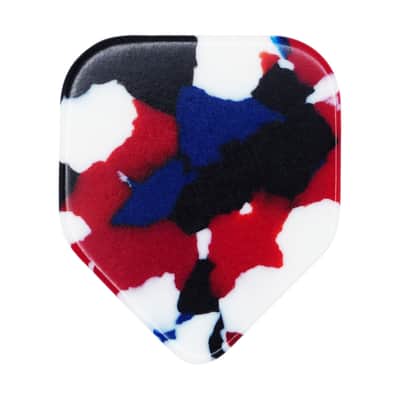 Exotic Plectrums Celluloid Red, White, & Blue Mosaic Guitar Or Bass Pick - 0.96 mm Heavy Gauge - 330 Medium Home Plate Shape - 100 Pack image 2