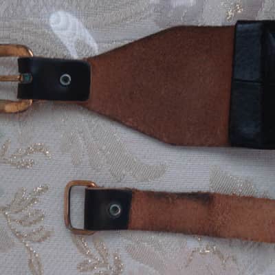 Rare 1960's ACE Genuine Black Leather Guitar Strap Excellent Condition image 2