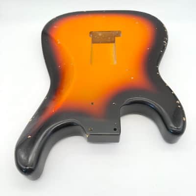 MJT Stratocaster Body Alder Relic Nitro Flame Top mjt6632 image 7