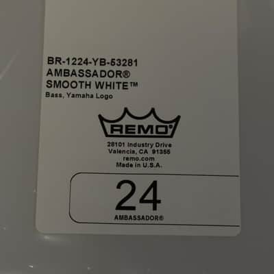 Remo Ambassador Smooth White Bass Drum Head 24" Yamaha Branded (New Open Box) image 2