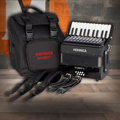 Hohnica 8 Bass Student X Piano Accordion - Black (STUX) image 1