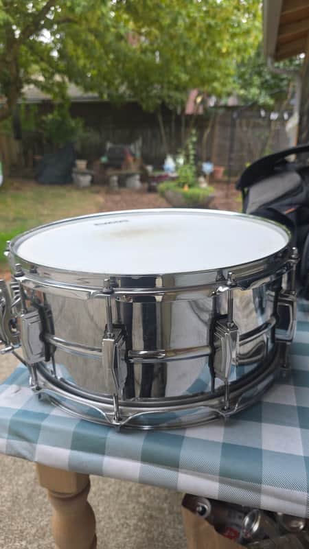 Ludwig LM402 Supraphonic 6.5x14" 10-Lug Aluminum Snare Drum 1985 - Present - Chrome-Plated image 1