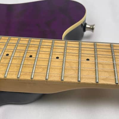 OLP Music Man 1 Axis Style Electric Guitar Quilted Purple image 10