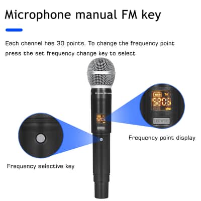 Wireless 4 handheld microphone for church/speech/karaoke/performance image 6