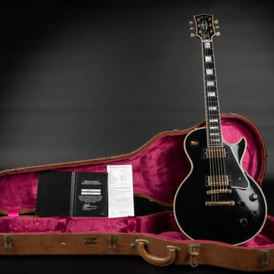 2021 Gibson Custom Shop Historic '57 Les Paul Custom Black Beauty Reissue - Ebony VOS | USA Vintage Long Neck Tenon No Weight Relief 4.18kg | CoA OHSC image 1