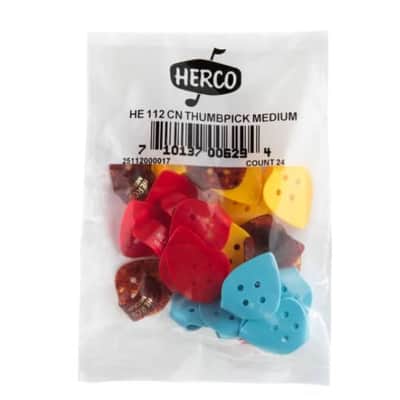 Herco Thumbpicks Flat Medium 24 Picks image 1