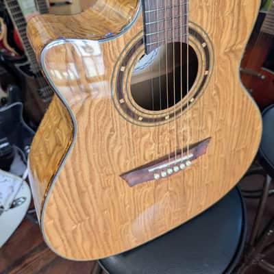 Dean Exotica Quilt Ash Acoustic Electric Guitar Gloss Natural-Left-Handed image 3