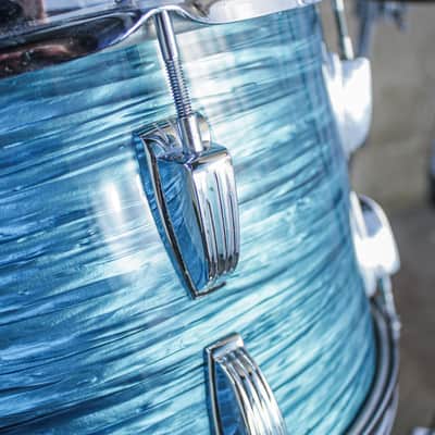 Ludwig 1977–78 Ludwig 4-Piece Drum Kit – Turquoise Oyster Rewrap – 6-Ply Maple – Netflix “Ginny & Georgia” image 11