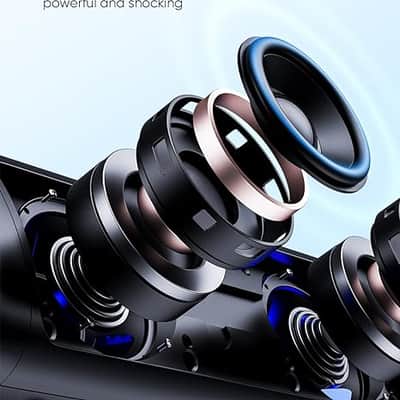 Bluetooth Speaker with HD Sound, Portable Wireless, IPX5 Waterproof, Up to 20H Playtime, TWS Pairing, BT5.3, for Home/Party/Outdoor/Beach, Electronic Gadgets, Birthday Gift (Black) image 2