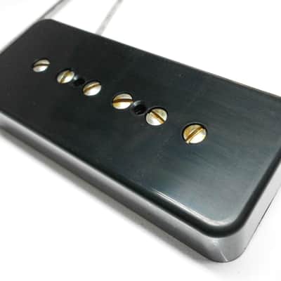 P90 relic/aged SOAP BAR Pickups set Black/Cream Vintage Fits Gibson Epiphone 50s  Alnico IV Q Custom image 2