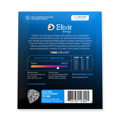 Elixir Nanoweb Nickel Wound 12-68 Electric Baritone Guitar Strings [12302] image 4