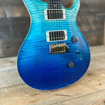 PRS Wood Library Custom 24 Flame Maple 10 Top, Torrified Flamed Maple Neck, Ebony FB - Blue Fade Satin 391905 image 2