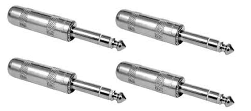 4 Pack) Procraft PC-TJ033 TRS 1/4 3 Conductor 6.35mm Stereo Plug Solder Terminal image 1