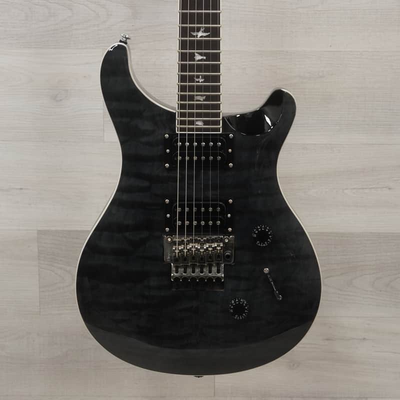 PRS SE Custom 24 Floyd Quilt Top Electric Guitar - Gray Black - Gig Bag Included image 1