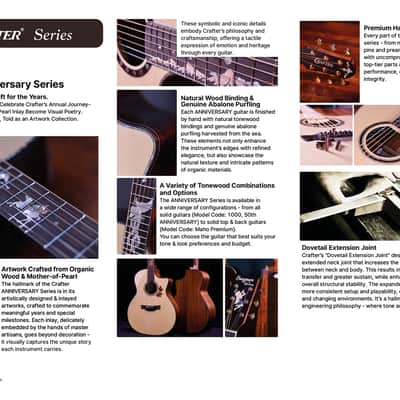 Crafter AL G-MAHO CE Anniversary MAHO Series Grand Auditorium Cutaway Autums Leaves Inlay Design Solid Spruce Top Mahogany Neck 6-String Acoustic-Electric Guitar w/Gig Bag image 12