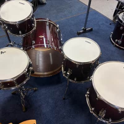 Ludwig Epic X Over 5 piece/hardware 2013 - Cherry see thru lacquer image 4