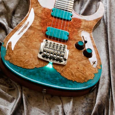 GB Liuteria Boutique guitar Ergal 6 string illuminated resin image 22
