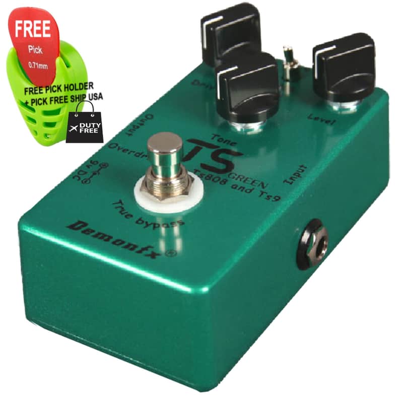 Demonfx TS Green Overdrive Effect Pedal,TS808/TS9 Mode, FREE PICK + HOLDER+ FREE SHIP USA image 1