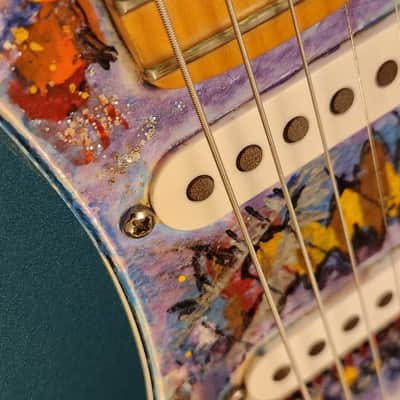 Fender American Standard Stratocaster with Matching Headstock 1995 - Surf Green - Painted Pickguard image 10