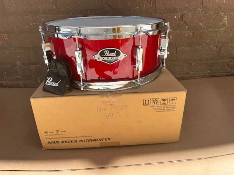 Pearl Export Series 14"x5.5" Snare Drum - Natural Red Cherry image 1