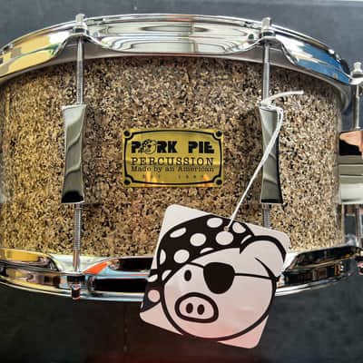 Pork Pie 6.5" x 14" Walnut Maple Ash Snare Drum - Ginger Glass Glitter image 1