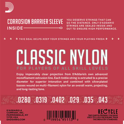 D'Addario EJ27N Student Nylon Classical Guitar Strings Normal Tension image 2