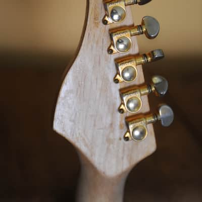 Postal Handmade Crossroads Barnwood Guitar Old Pine Body F Hole Vintage Vibrato Fender US Pickups image 10