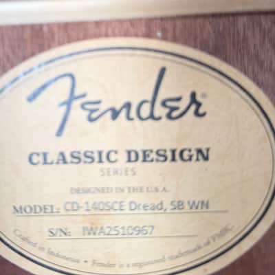 Fender CD-140SCE with Walnut Fretboard 2017 - Present - Sunburst image 5