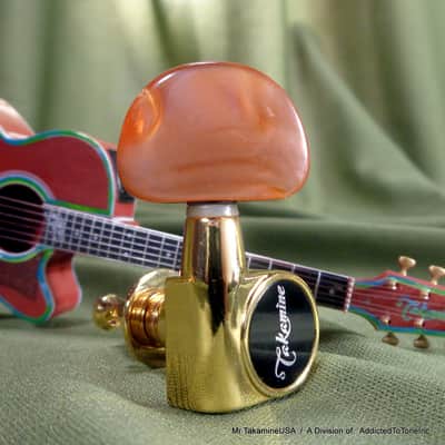 Takamine Pro Series Tuner / Set of 6 / Gold w/Amber Button / OEM Part - TPK0541 image 6