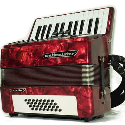 Weltmeister Stella 32 Bass Lightweight Piano Accordion for Beginners Children Kids, made in Germany Small Accordian with New Straps, 2736 image 6