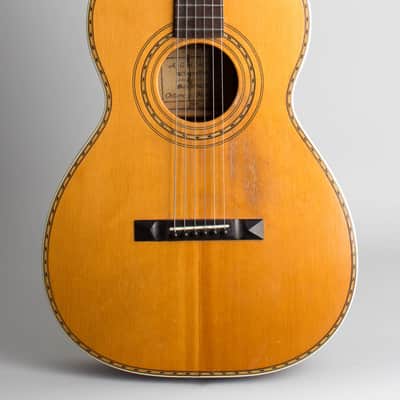 Flat Top Acoustic Guitar, labeled Galiano,  c. 1925, black hard shell case. image 3