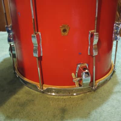 WFL/Ludwig 15"(diameter)x12"(depth) Floor Tom 1950's/60's - Red Paint image 1