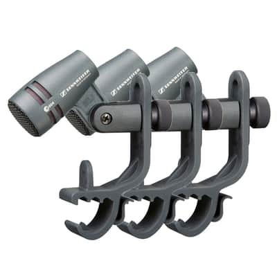 Sennheiser e604P 3 Pack of Clip-on Snare/Tom Drum Microphones Mic w/ Mount