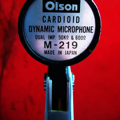 Vintage 1960's Olson M-219 dynamic cardioid microphone Dual Z w stand prop repair Calrad Shield Lafayette image 10