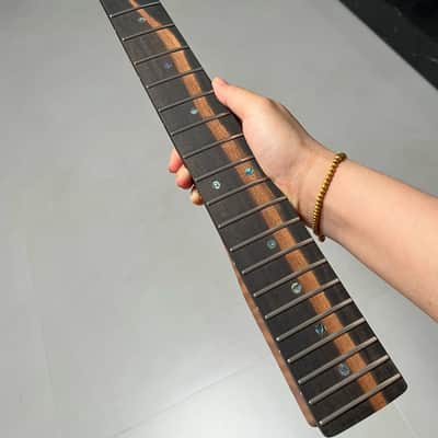 AAAAA Tele Ebony Fretboard Roasted flame Maple Electric Guitar Neck Radius 12inch Round stainless steel 22 frets hole 10mm Radius: 12 inches image 6