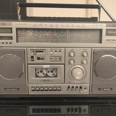 Rare vintage 1980's Grundig RR1140 SL in silver Boombox - Ghetto Blaster image 1