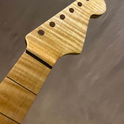 Ferocious Flame Maple Strat Guitar Neck Fits Fender & Warmoth image 1