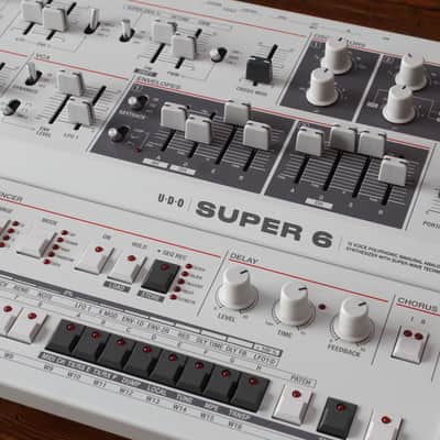 UDO Audio Super 6 Desktop 12-Voice Polyphonic Binaural Analog-Hybrid Synthesizer 2020 - Present - Silver image 2