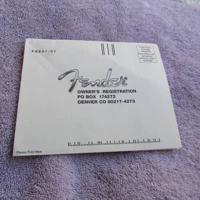 Fender Owners Registration Card Blank 2000 Fender Owners Registration Card Cool Case Candy image 4