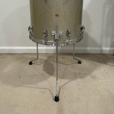Yamaha 14x14 Maple Custom Absolute Floor Tom Drum Silver Sparkle Made In Japan image 3